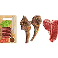 Fresh and Cooked Steak Served on Wooden Cutting Board with Lettuce Tomato and Sauce