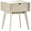 Modern Wooden Bedside Table With Drawer And Round Knob Slender Legs
