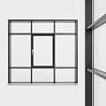 Modern Black Frame Casement Window With Multiple Glass Panes For Residential Building