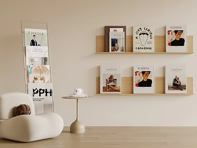 Sleek Wall Mounted Shelves For Living Room Decor 3d model