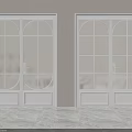White Double Doors With Glass Panels In Modern Interior Living Space
