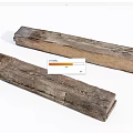 Two Long Rustic Aged Wooden Planks With Natural Texture And Weathered Surface 3d model