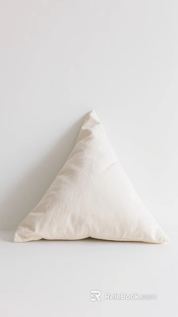 Minimalist Beige Triangular Throw Pillow Made Of Soft Linen On White Background 3d model 
