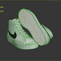 Stylish White High Top Sneakers With Black Nike Logo And White Sole