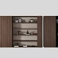Modern Wooden Bookshelf With Open Shelves Decorative Items Books Artworks And Contemporary Design