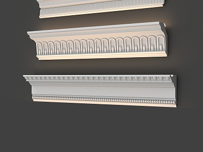 European-style simple plaster line 3d model