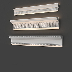 European-style simple plaster line 3d model