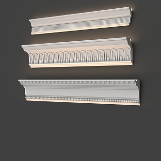 European-style simple plaster line 3d model