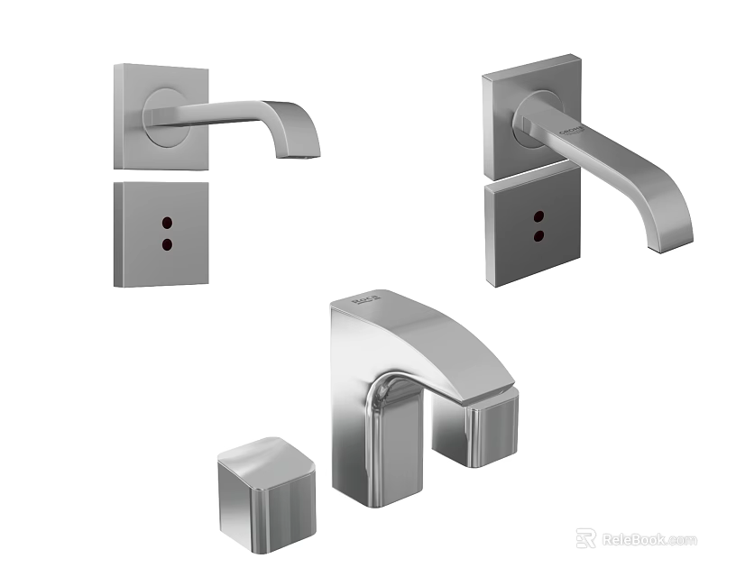 Modern Chrome Bathroom Faucet Designs With Single And Double Handle Styles 3d model