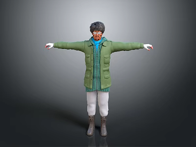 Men's Uncle Greasy Uncle Male Handsome Male Young Juvenile Male Role 3d model