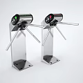 Public Facility Turnstiles With Silver Metal Body Display Screens And Green And Red Indicators