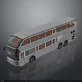 Double Decker Bus 3D Model With Two Levels Large Windows And Passenger Seats