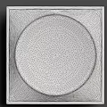 Minimalist White Circle Design In Square Frame On Gray Background 3d model