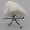 Modern Plush Accent Chair With Deep Gray Upholstery And Black Metal Star Base Design