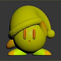 Cute Pink Doll Wearing Red Santa Hat With Green Trim And Adorable Expression