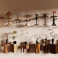 Different Designs of Elegant Side Tables With Decorative Vases And Potted Plants