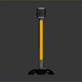 Industrial Safety Warning Light With Yellow Pole And Black Base Structure