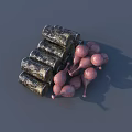 Decorative Garden Ornaments with Cylindrical Rolls and Pink Spherical Decor Pieces Arrangement