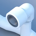 White Plastic Household Pipe Fitting With Curved Design For Home Use 3d model