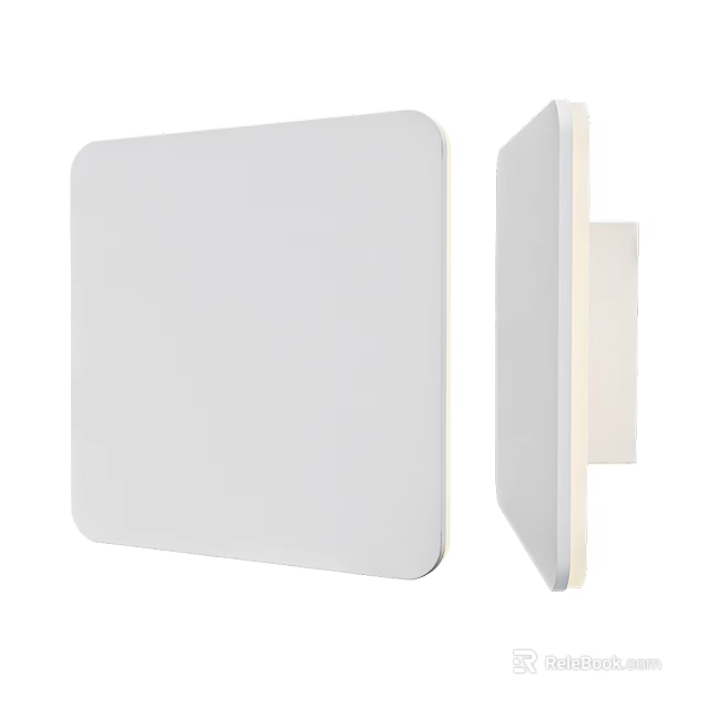 Modern White Square Wall Lamp With Sleek Smooth Surface And Wall Mounted Design 3d model 