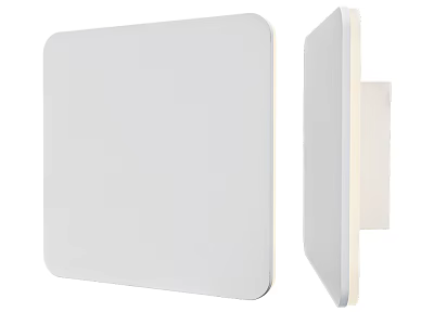 Modern White Square Wall Lamp With Sleek Smooth Surface And Wall Mounted Design 3d model