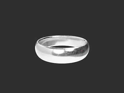 Sleek Silver Jewelry Ring With Smooth Metallic Shine On Black Background 3d model