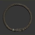 Brown Twisted Rope Design Decorative Ring With Silver Accent For Home Living Accessories