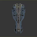 Futuristic Spaceship 3D Model With Metallic Blue Exterior And Glowing Details