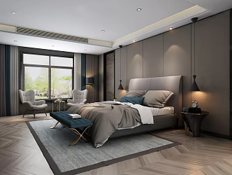 Background double bed 3d model