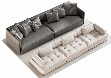 Double sofa Multi-person sofa Corner sofa 3d model