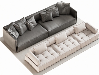 Double sofa Multi-person sofa Corner sofa 3d model