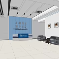 Spacious Modern Government Service Hall Interior With Reception Desk And Sofa Seating
