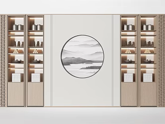 New Chinese Decorative Cabinet 3d model