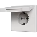 White Wall Mounted Switch Panel With Flip Cover And Electrical Socket For Home Interior Use 3d model