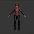 Child Wearing Red Shirt Black Long Sleeves Blue Pants And Backpack Standing