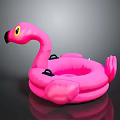 Bright Pink Flamingo Shaped Inflatable Pool Float For Summer Water Activities 3d model