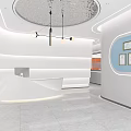 Modern Hospital Outpatient Clinic Interior With Reception Desk And Certificates On Wall