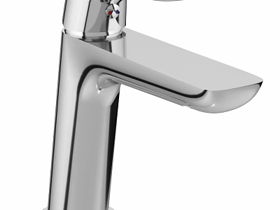 Modern Chrome Single Handle Faucet With Sleek Design For Bathroom Sink 3d model