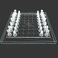 Classic Chessboard With Black White Checkered Design And White Black Chess Pieces On Marble Base