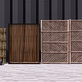 Bamboo And Wooden Room Dividers With Vertical Strips And Grid Patterns For Home Interior Decor