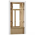 Wooden Modern Casement Window With Double Sashes And Decorative Side Shutters Design