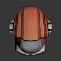 3D Sci Fi Helmet With Red And White Color Scheme Large Circular Eye Design
