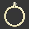 Minimalist Gold Ring Accessory With Smooth Band And Square Cut Diamond Design 3d model