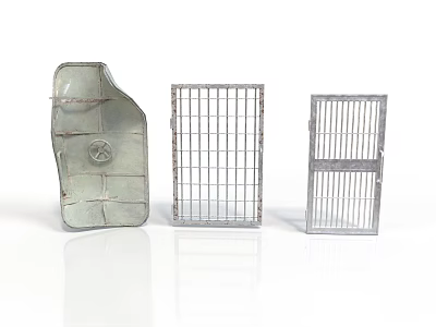 Three Different Metal Grid Frame Structures With Metallic Design Elements 3d model