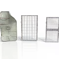 Three Different Metal Grid Frame Structures With Metallic Design Elements