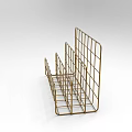 Stylish Gold Metal Grid Storage Rack For Home Office Or Kitchen Use 3d model