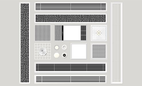 Modern air outlet aluminum gusset air conditioner grille lamp 3d model