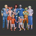 Modern multi-person 3d model