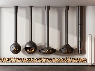 Fireplace Stove Electronic Stove Embedded Fireplace 3d model