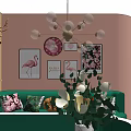 Luxury Modern Beauty Hair Salon Interior With Green Sofa Marble Counter And Gold Decor